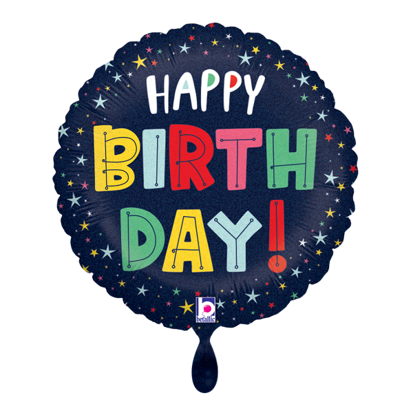 1 Balloon - Birthday Colorful Stars