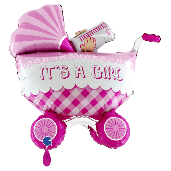 1 Balloon XXL - It's A Girl Buggy 3D