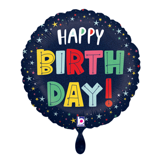 1 Balloon - Birthday Colorful Stars