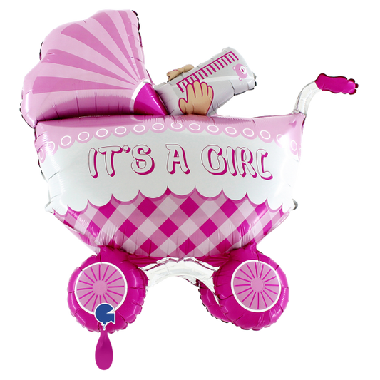 1 Balloon XXL - It's A Girl Buggy 3D